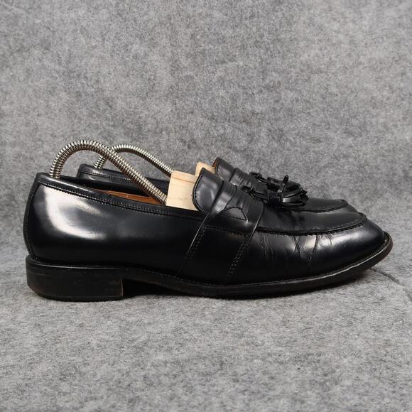 Bostonian Shoes Men 8.5 Loafer Tassel Slip On Leather Black Classic Formal Dress - Picture 1 of 16
